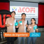 Una foto que muestra al equipo del Colegio Andrés Bello, ganadores del evento ‘Retos de Ingeniería 2024’ llevado a cabo en la Universidad Piloto de Colombia, Seccional Alto Magdalena.